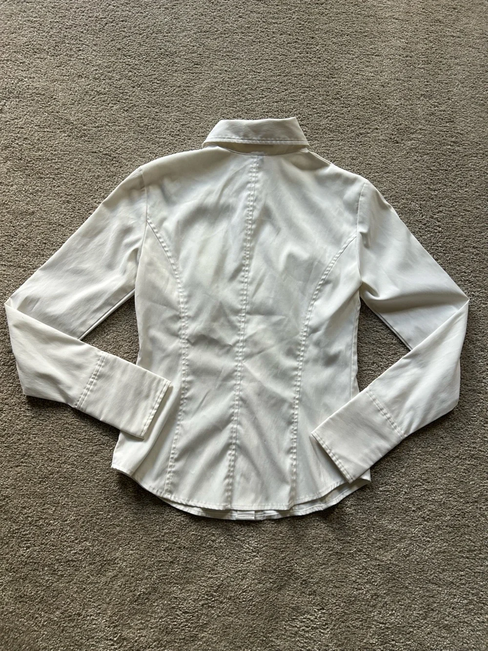 Vintage express white tailored stretch button down shirt